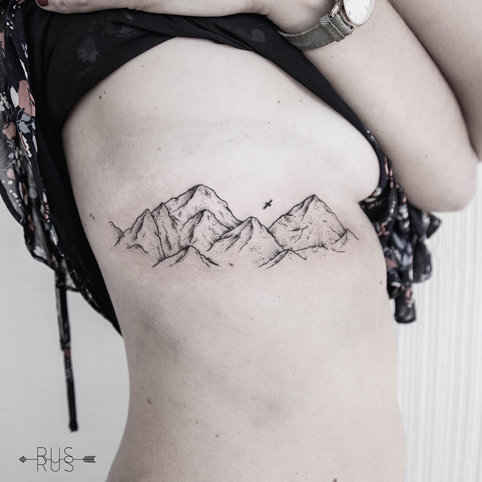 Beautiful Montain Range Tattoo by Pablo Sánchez