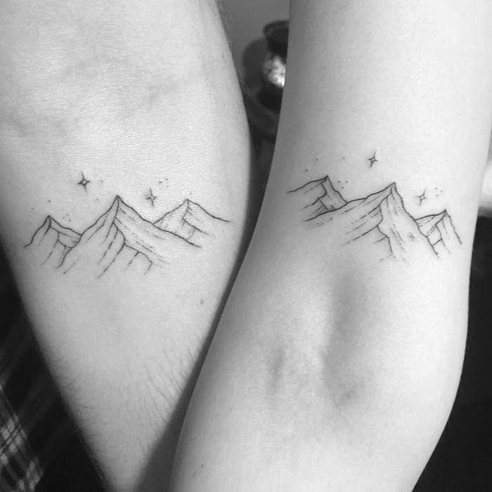 Matching Mountain Tattoos by Peta-Jane Heffernan