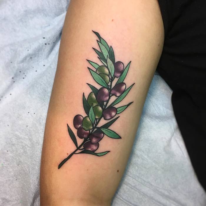 Fruitful Olive Branch Tattoo by liana_joy
