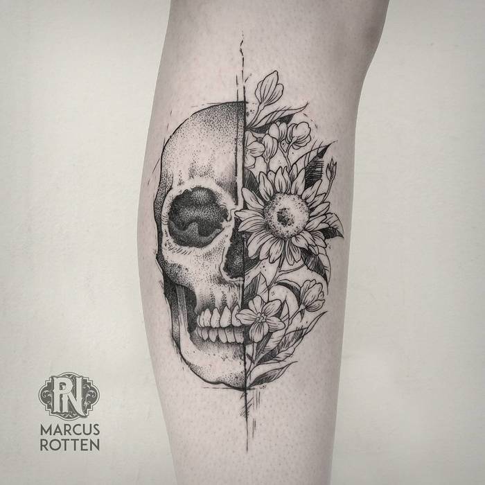 Skull Tattoo by marcusrotten 