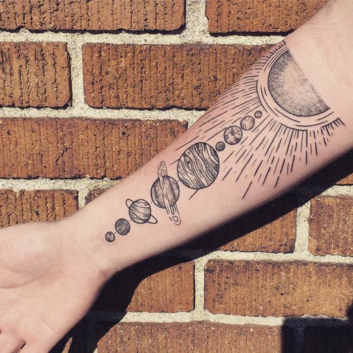 Solar System Tattoo by Erica Kraner