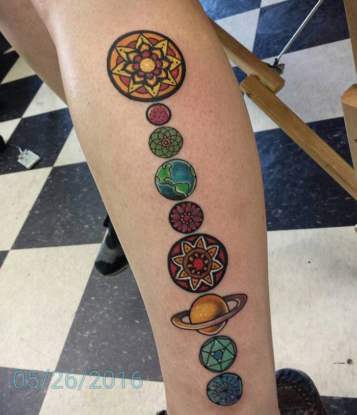 Mandala Solar System Tattoo by haleygunz 