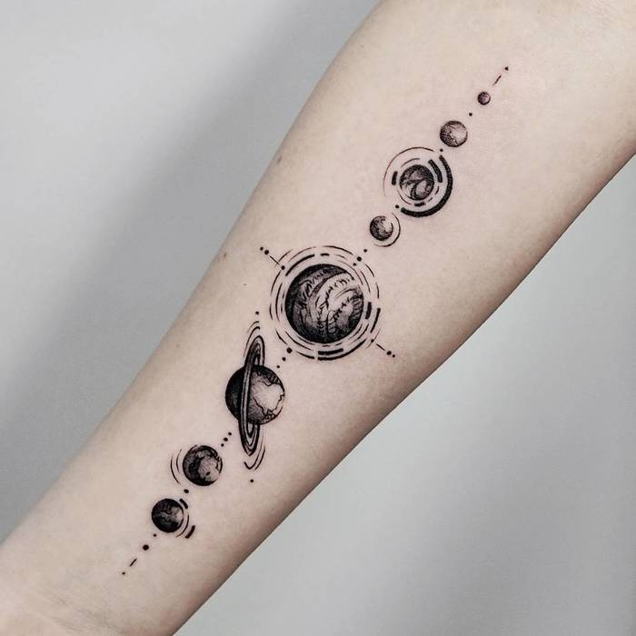 Solar System Tattoo by Irina Doroshenko