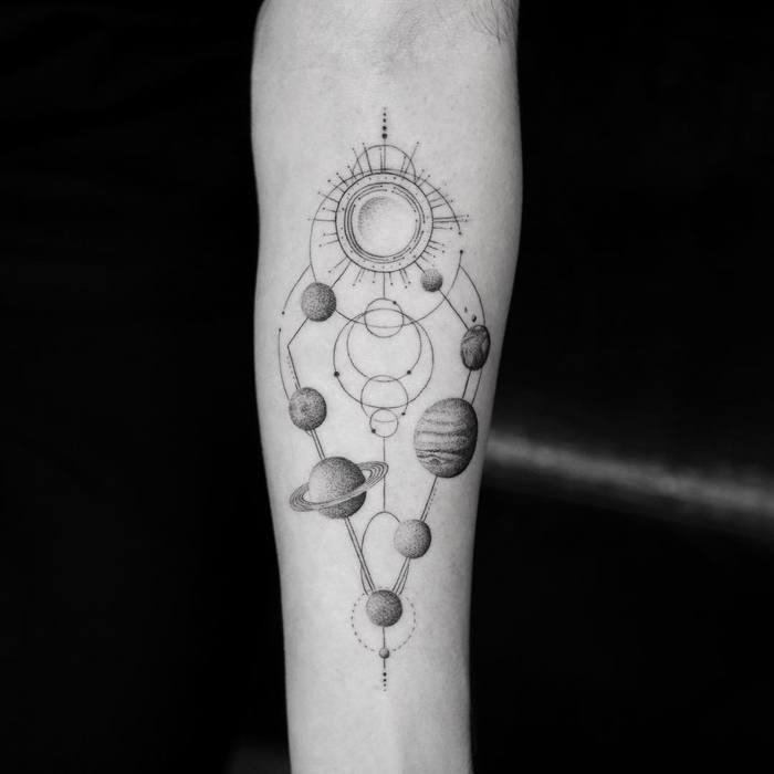 Solar System Tattoo by balazsbercsenyi