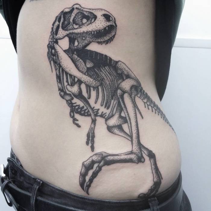 T-Rex Skeleton Tattoo by calumtattoo