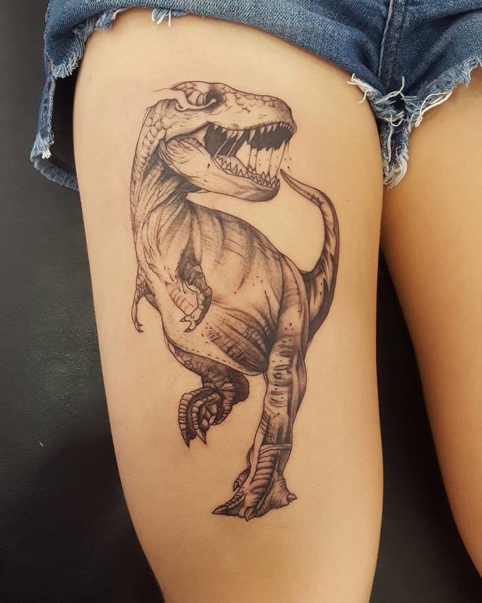 T-Rex Tattoo by andrepimentatattoo