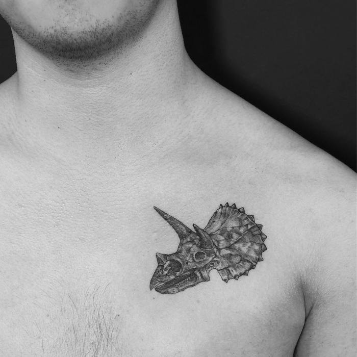 Triceratops Skull Tattoo by evantattoo