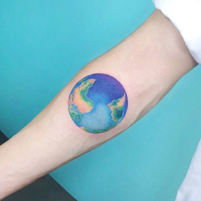Earth Tattoo by tattooist_ida