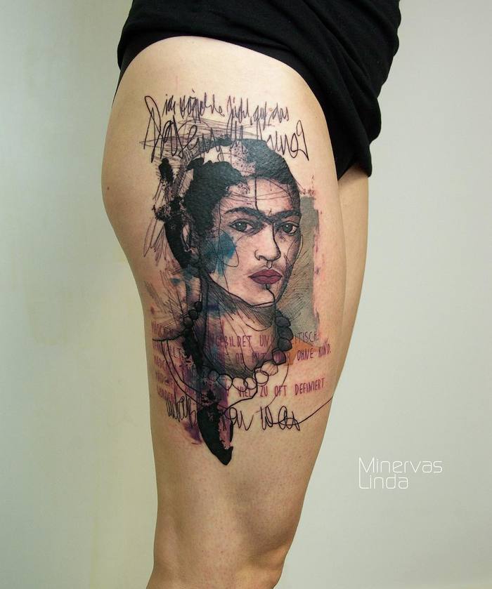 Frida Kahlo Tattoo by minervaslinda