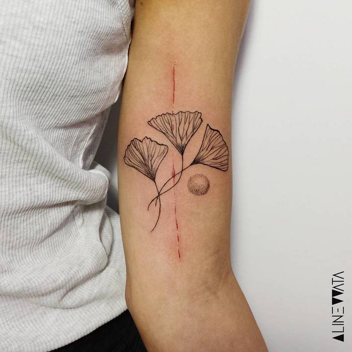 Linework and Dotwork Ginkgo Leaves by alinewata