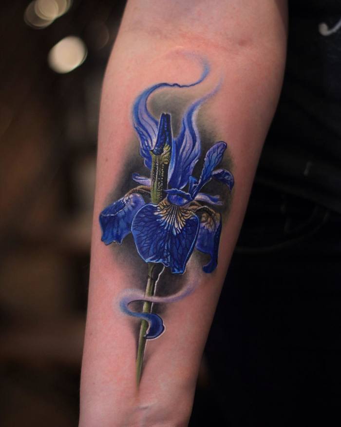 Blue Iris Tattoo by joseecd