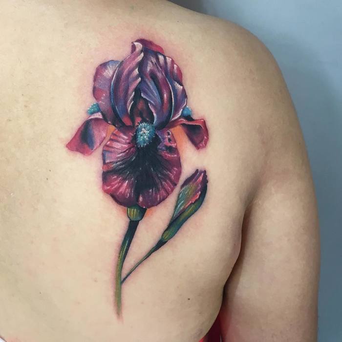 Multicolored Iris Tattoo by micaelagcoortes