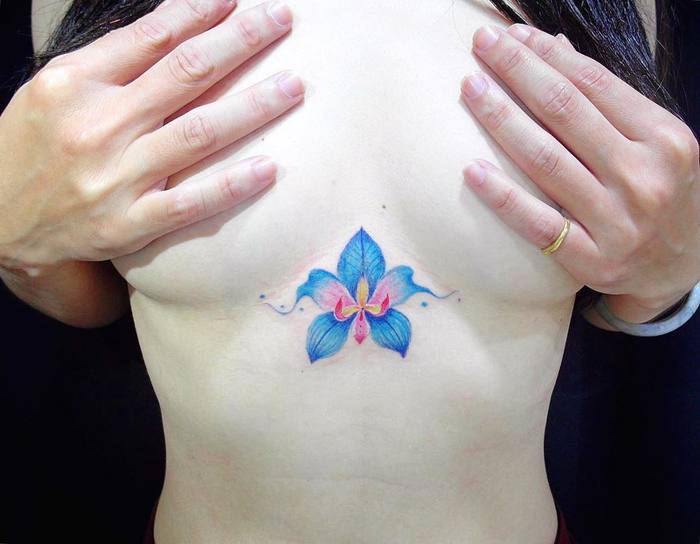 Blue Iris Flower Tattoo by ednana4