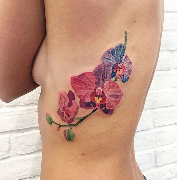 Colored Orchids by rikka.tatoo