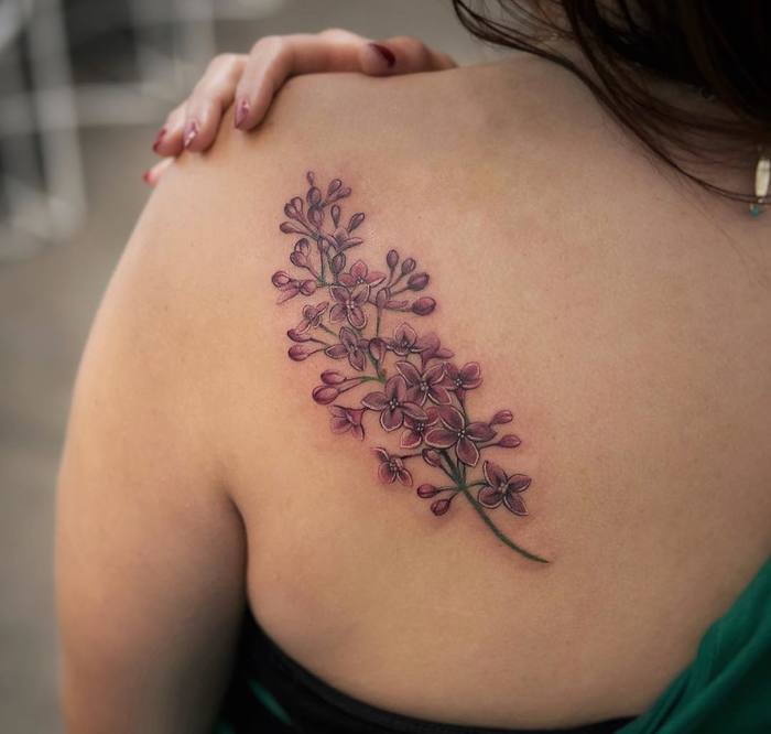 Purple Lilac Tattoo by joicewang.nyc