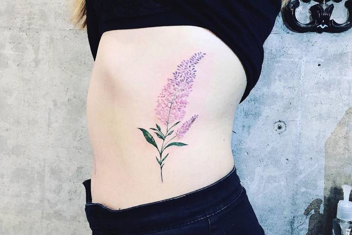 Light Purple Lilac Tattoo by nothingwildtattoo