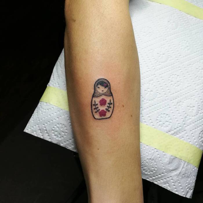 Tiny Matryoshka Doll Tattoo by czarny_leszy