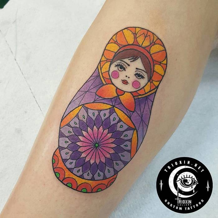 Mandala Russian Doll Tattoo by sjard245