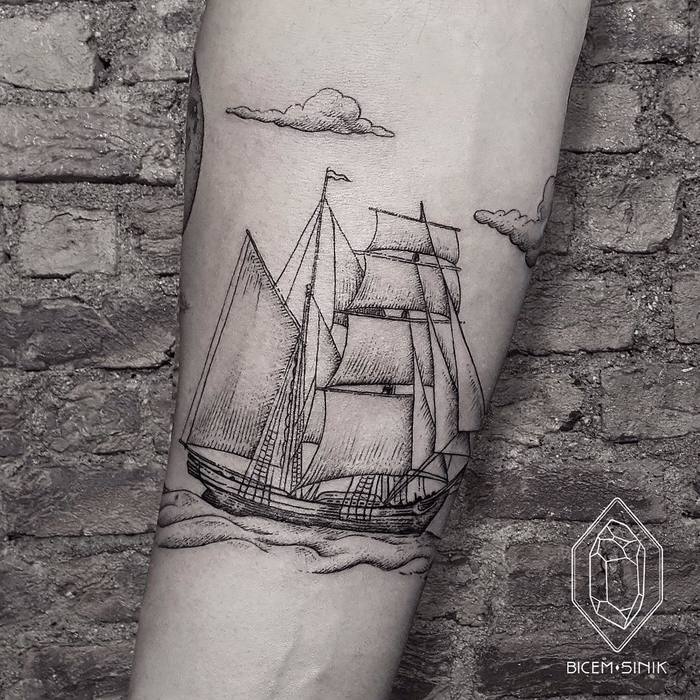 Splendid Ship Tattoo by bicemsinik
