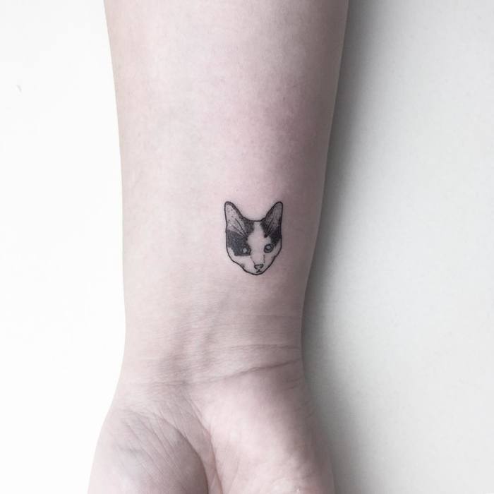 Lovely Cat Tattoo by Cagri Durmaz