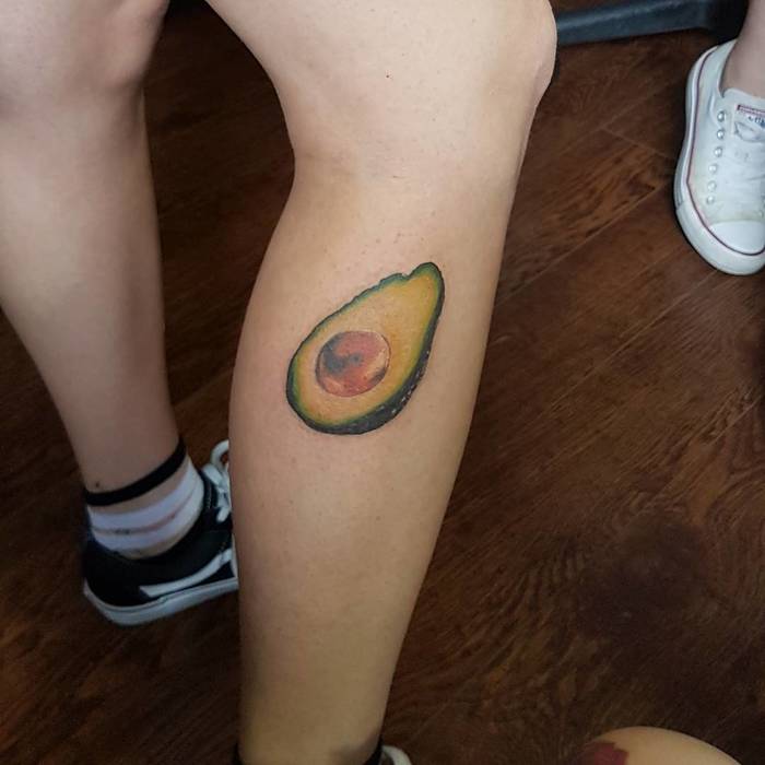 Realistic Avocado Tattoo by l_a_tattoo