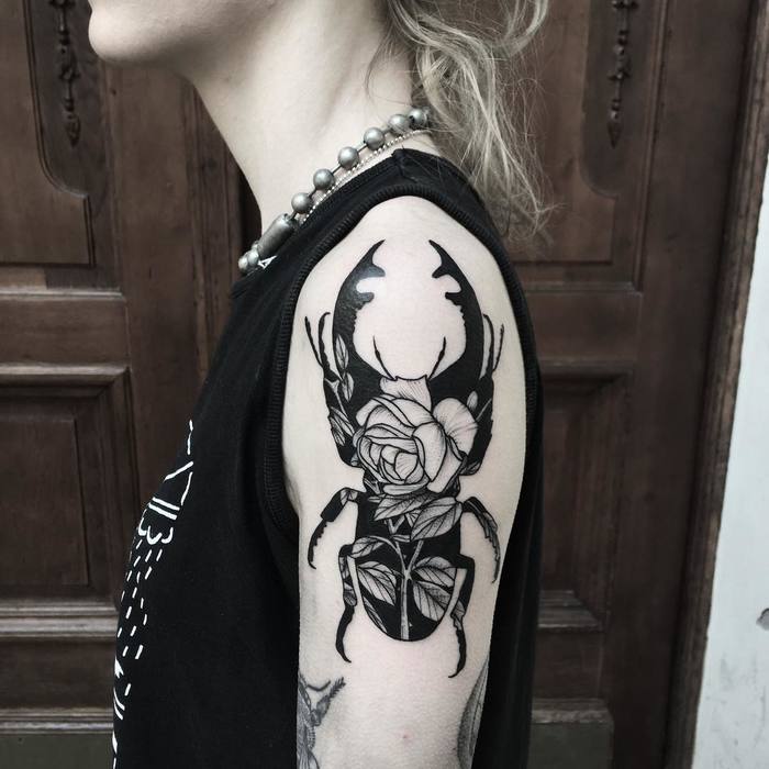 Stag Beetle Tattoo by klaudia_holda