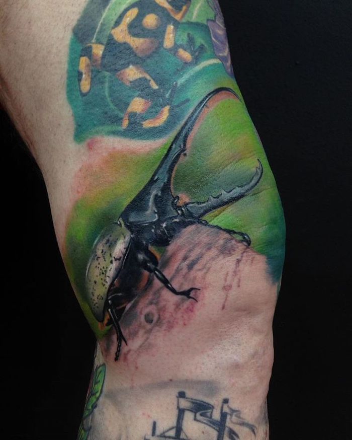 Realistic Beetle Tattoo by luis_vegavega