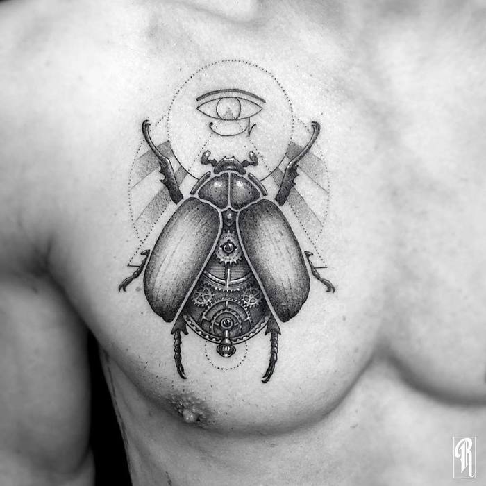 Mechanical Beetle Tattoo by remilerouge_art