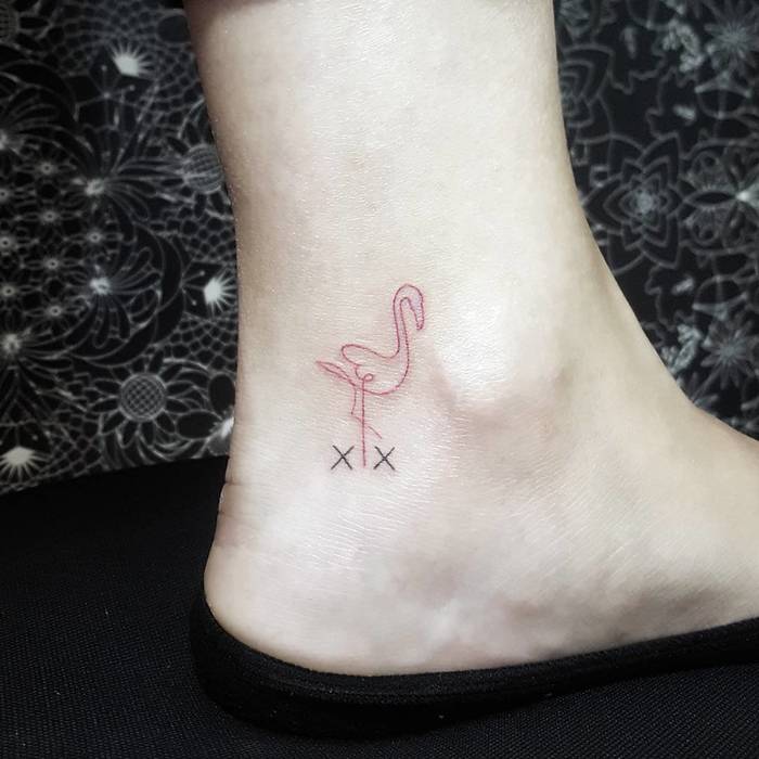 Flamingo Tattoo by soyfelizstudio