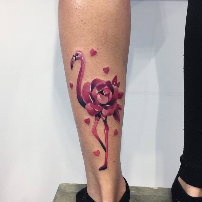 Flamingo Tattoo by natsi_tattoo
