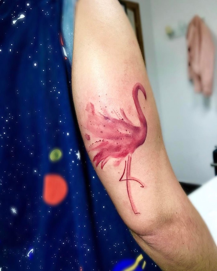 Flamingo Tattoo by carolamartitattoo