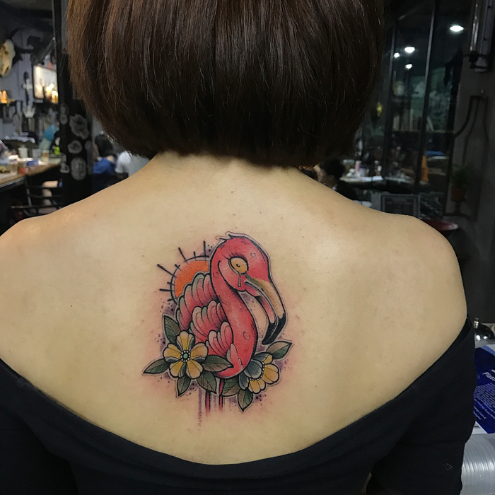 Flamingo Tattoo by zedutattoo_cn