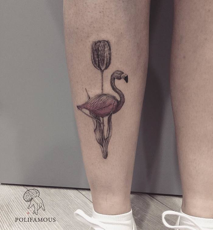 Flamingo Tattoo by la__gatta