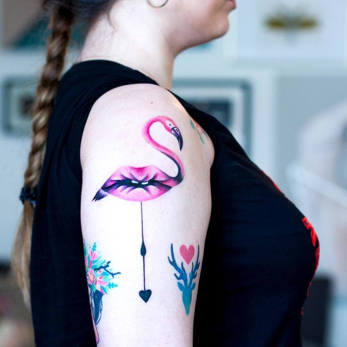 Flamingo Tattoo by jagoda_matula
