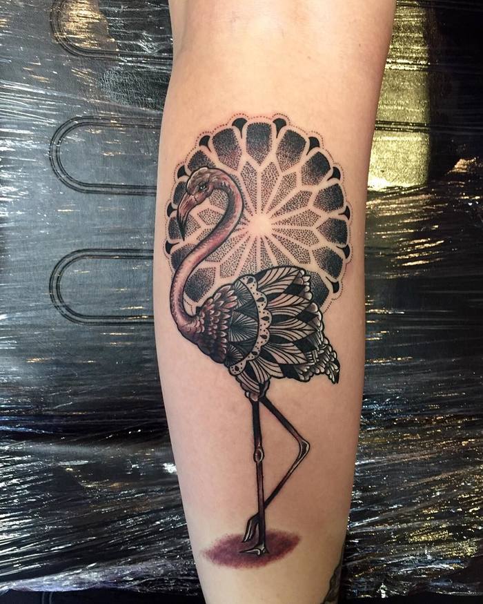Flamingo Tattoo by brian__ink