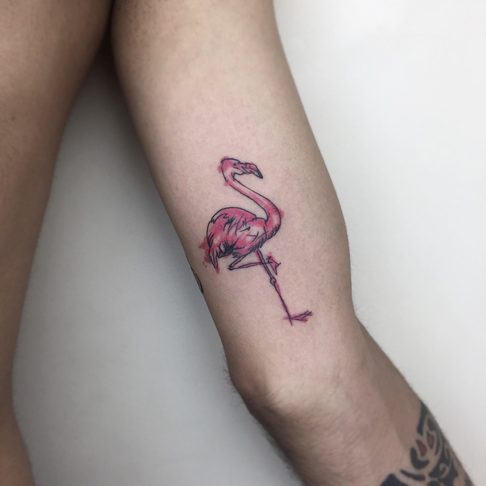 Flamingo Tattoon by edith__art