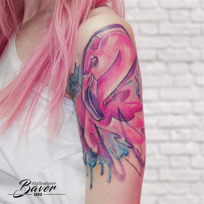Flamingo Tattoo by tattoobaver