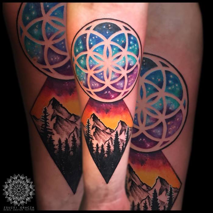 Flower of Life Tattoo by rebelsketchtattoo