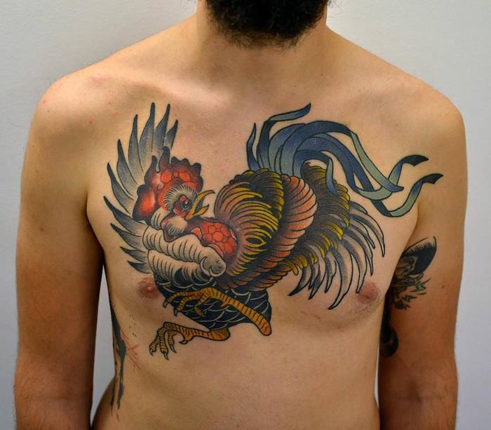 Rooster Tattoo by nefatattoo