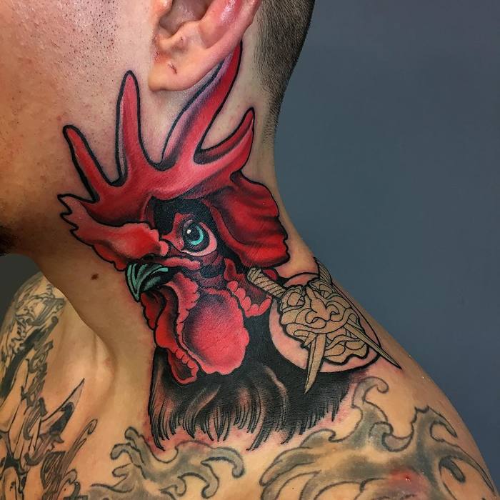 Rooster Tattoo by kubec_wolftown