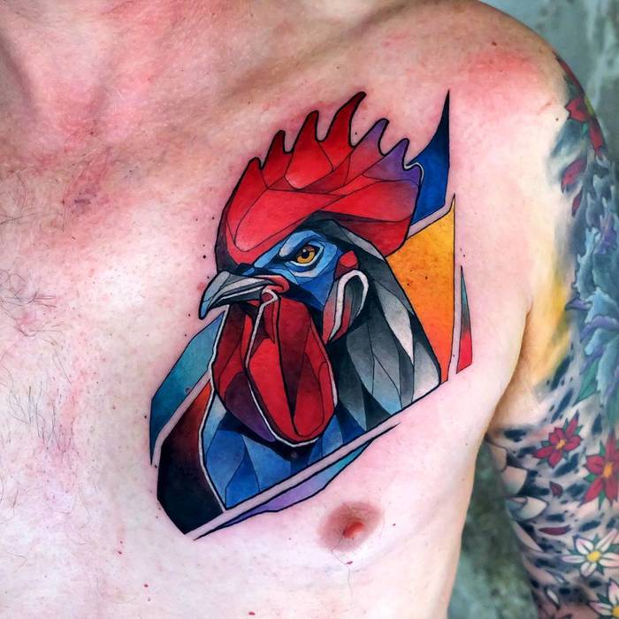 Rooster Tattoo by dustyduza