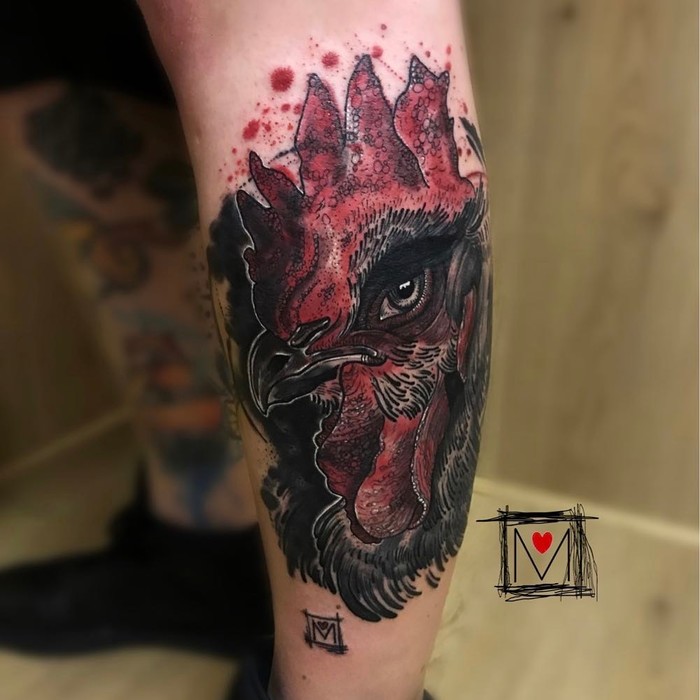 Rooster Tattoo by martacptattoo