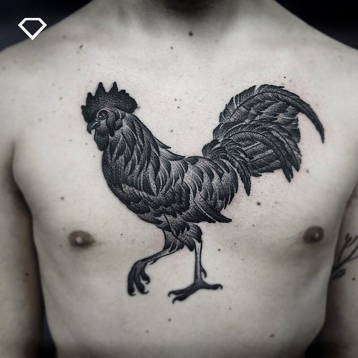 Rooster Tattoo by valentino_marigo