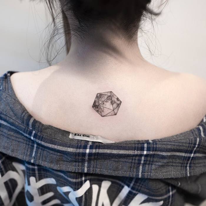 Geometric Moon Tattoo by ilwolhongdam