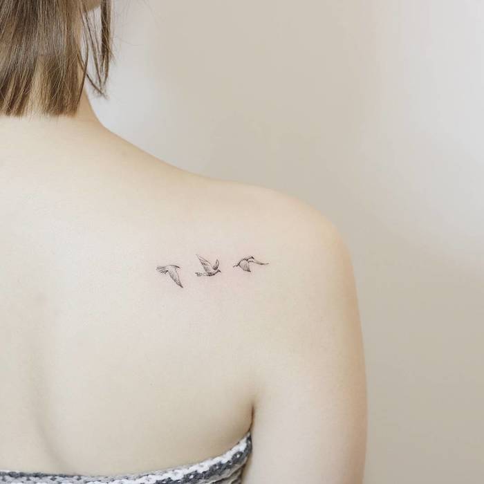 Little Flying Bird Tattoo by tattooist_ty