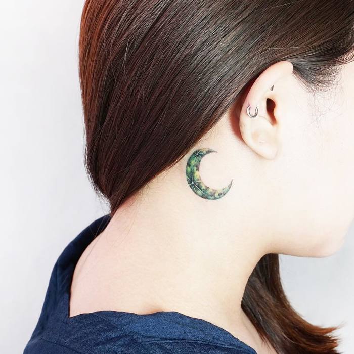 Crescent Moon Tattoo by tattooist_ida