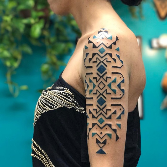 Geometric Half Sleeve Tattoo by briangomes