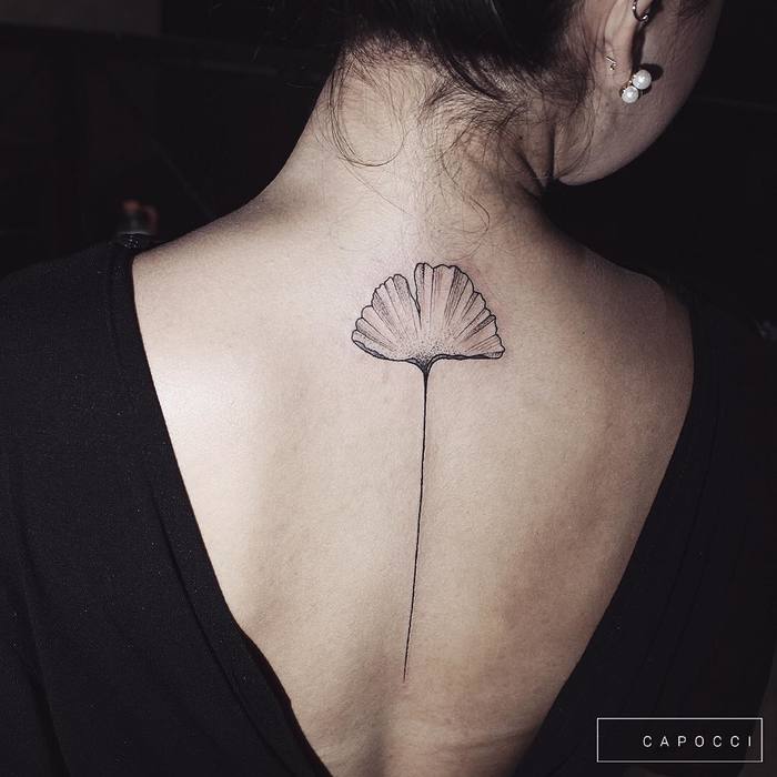Elegant Gingko Leaf Tattoo by mcapocci