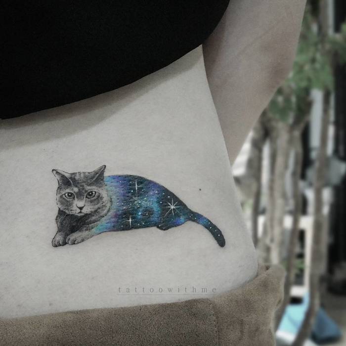 Cosmic Cat Tattoo by tattoowithme