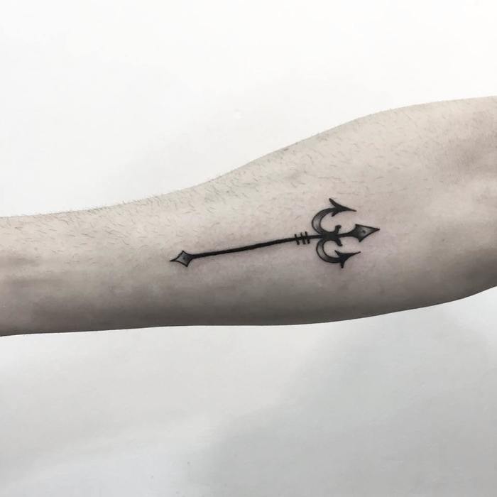 Small Trident Tattoo by s.a.mtattoo